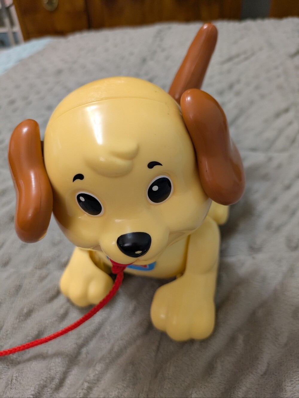 Vintage style 2005 Fisher-Price Yellow Pull-Along Puppy Dog Toy
